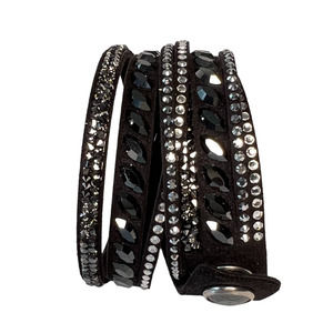 Swarovski Slake Pulse Rock Double Wrap Bracelet Choker Black Authentic